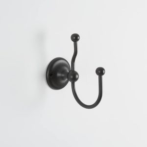 Wall Mounted Double Bathroom Bath Robe Towel Hook Holder - Chrome - Image 3