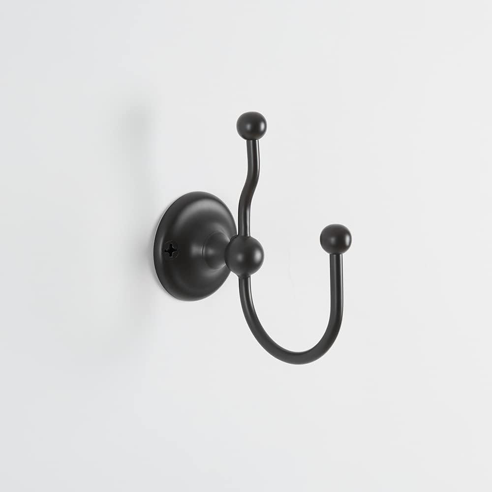 Wall Mounted Double Bathroom Bath Robe Towel Hook Holder - Chrome