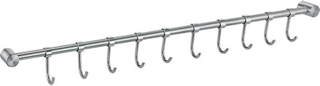 Utensil Hanger, Kitchen Hanging Rail, Stainless Steel, Space Saving, With Movable Hooks, For Hanging Kitchens Utensil, Bathroom Gadget For Spoon