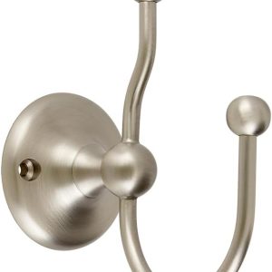 Wall Mounted Double Bathroom Bath Robe Towel Hook Holder - Chrome - Image 1