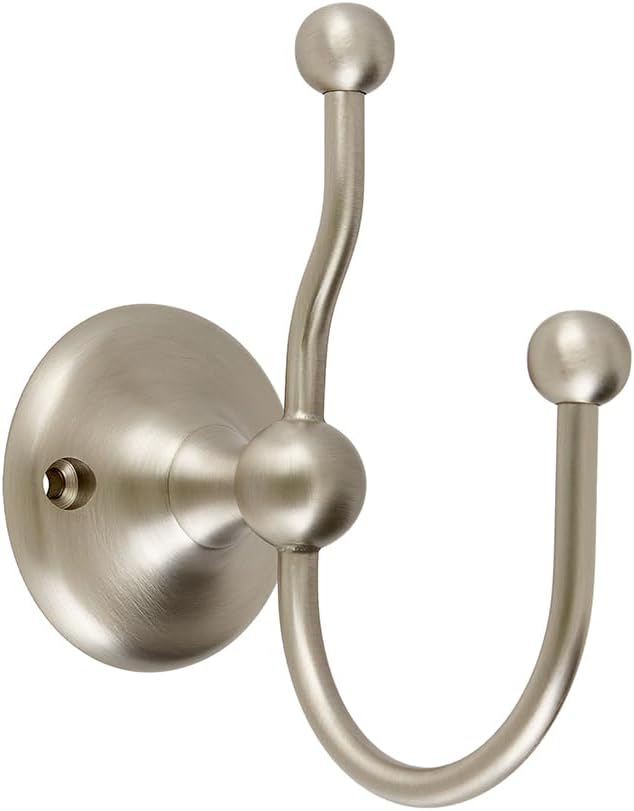 Wall Mounted Double Bathroom Bath Robe Towel Hook Holder - Chrome