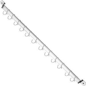 Rack, Kitchen Rack With Rainbow Titanium Plating, Rail Rack Organizer for Hanging Knives, Wall Mounted Gourmet Kitchen Rail with 14 Hooks - Image 3