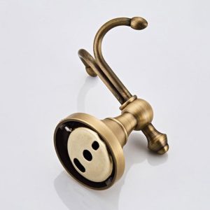 Antique Bath Robe Hook, Solid Brass Double Hooks Towel Rack, Vintage Bathroom Door Clothes Hanger for Bathroom Kitchen Accessories - Image 2
