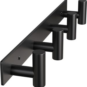Heavy Duty Hook Clothes Rack Stainless Steel T-Shape Coat Hook, 14.76 Inch Hooks for Hanging, 37.5 cm Wall Hook Ideal for Bathroom,Bedroom (Black,5 Hook) - Image 11