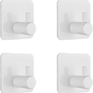 Robe & Bath Towel Hooks - Pack of 6 Pink Plastic Adhesive Hooks for Hassle-Free Hanging on Walls in Bathroom, Kitchen and More??Strong & Traceless Sticky Hook with Single Mount for Door & Clothing - Image 5