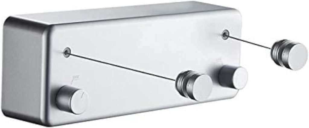 Dual-Line Wall-Mounted Retractable Clothesline, 4.2 m