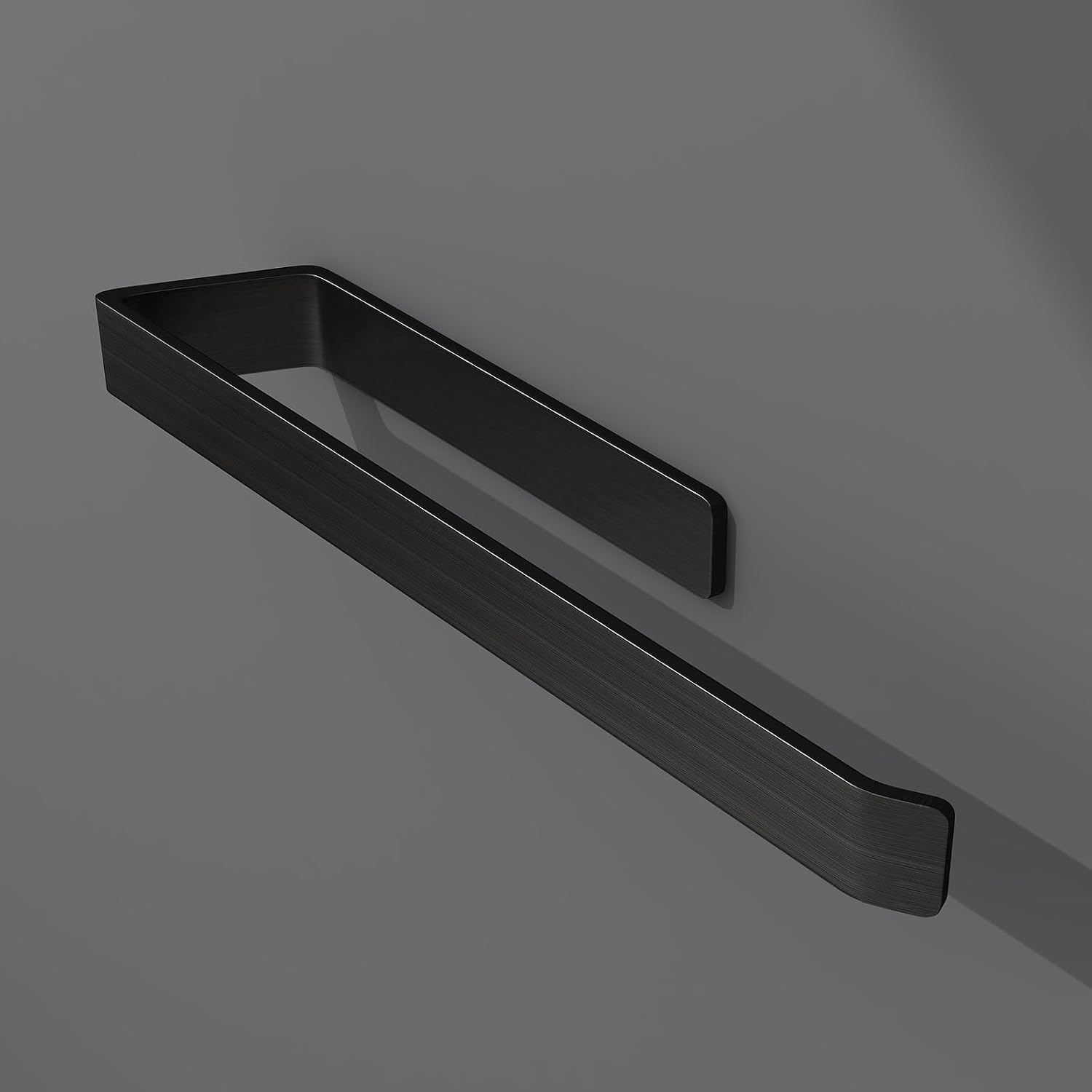 Matte Black Towel Holder Self-adhesive Towel Rack 38cm/15Inch Stainless Steel Towel Rail Wall Mounted Towel Bar for Bathroom,Kitchen,Bedroom - Image 1
