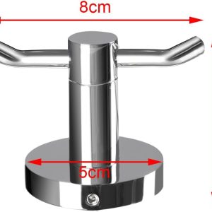 2pcs Stainless Steel Towel Holder Hooks Brass Chrome Door Bathroom Robe 2 Hook Hat Clothes Wall Door Hanger - Image 2