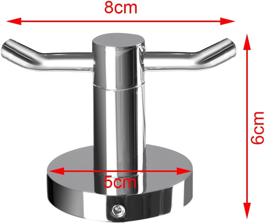 2pcs Stainless Steel Towel Holder Hooks Brass Chrome Door Bathroom Robe 2 Hook Hat Clothes Wall Door Hanger