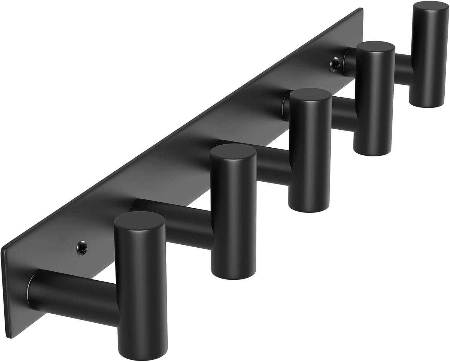 Heavy Duty Hook Clothes Rack Stainless Steel T-Shape Coat Hook, 14.76 Inch Hooks for Hanging, 37.5 cm Wall Hook Ideal for Bathroom,Bedroom (Black,5 Hook) - Image 1