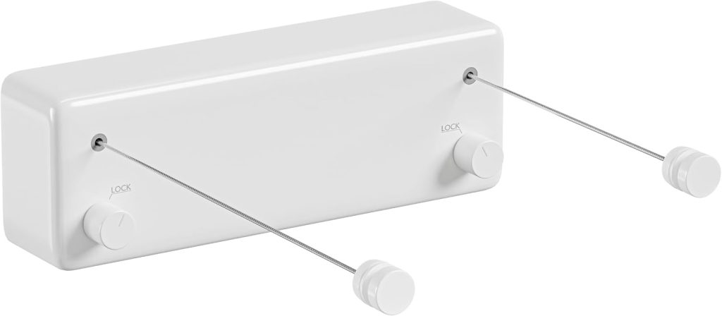 Dual-Line Wall-Mounted Retractable Clothesline, 4.2 m