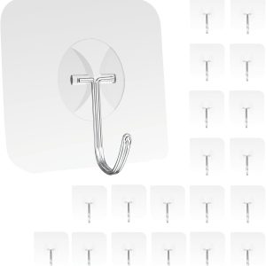 Large Hooks for Hanging Heavy-Duty 44Ib(Max) 10 Packs, Wall Hangers without Nails Self-Adhesive Traceless Clear and Removable, Waterproof and Rustproof Multiple Uses for Bathroom Kitchen Home - Image 5