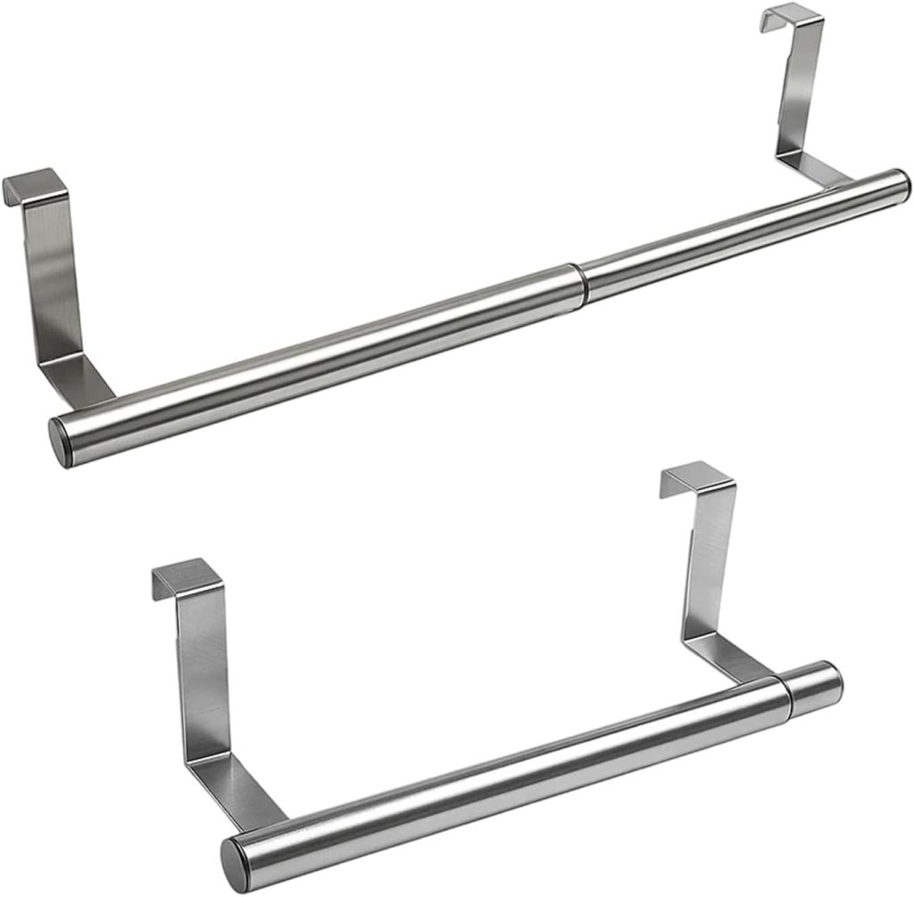 Towel Rail-Hand Towel Holder Extendable Kitchen Towel Rail Bathroom Over Radiator Stainless Steel Towel Rack for Cupboard Drawer Cabinet, Kitchen and