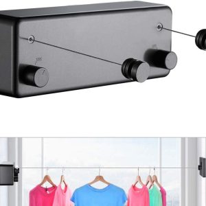 Dual-Line Wall-Mounted Retractable Clothesline, 4.2 m - Image 4
