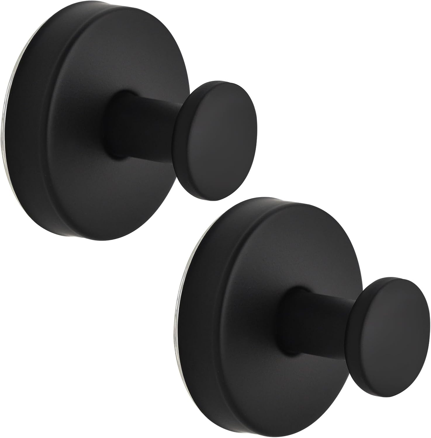 Suction Cup Hooks for Shower, Towel Hooks for Bathroom, Kitchen, Glass Door, Mirror, Tile, ?C Loofah, Towel, Bath Robe Hooks for Hanging up to 15 lbs, Brushed Black (2 Pack) - Image 2