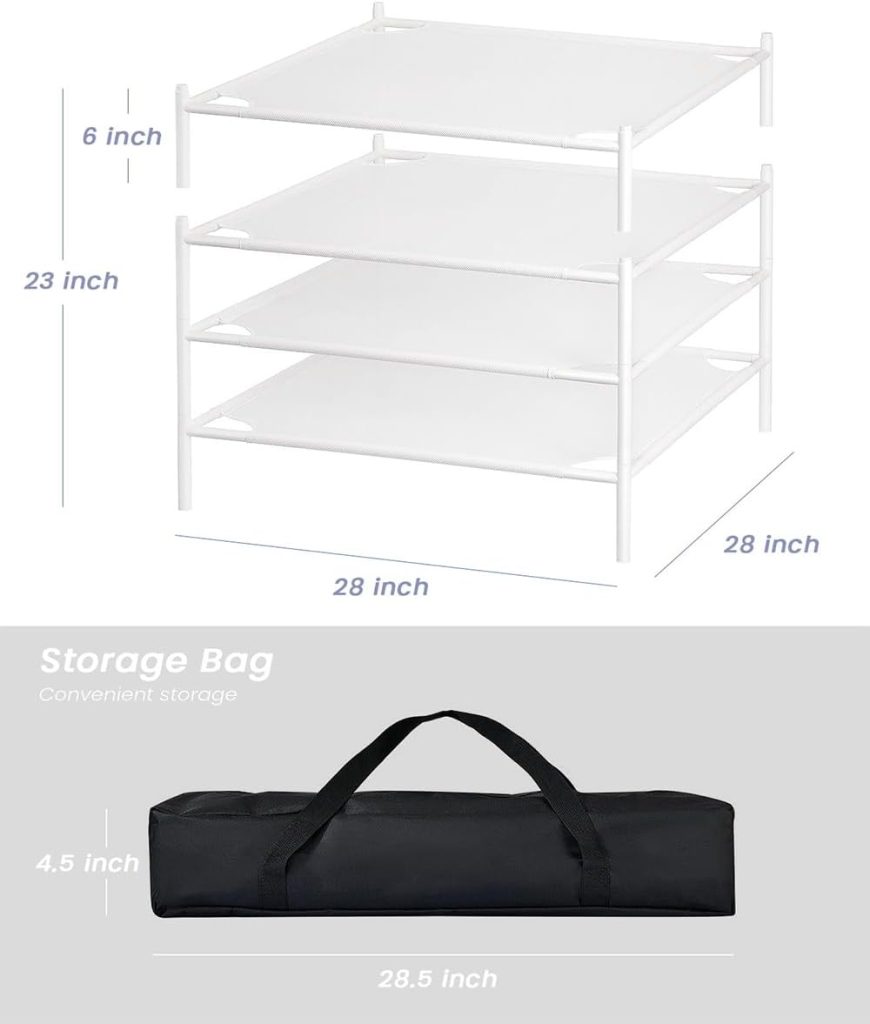 Four-Tier Stackable Mesh Laundry Drying Rack