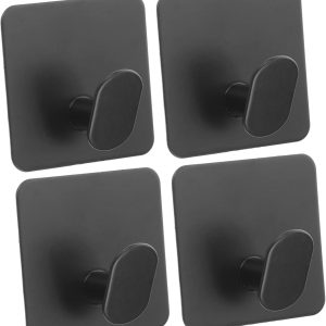 8pcs Stainless Steel Towel Hooks Adhesive Bathroom Kitchen Wall Holders for Hand Towels Coats and Bags Easy Installation No Drilling Required for Smooth - Image 1