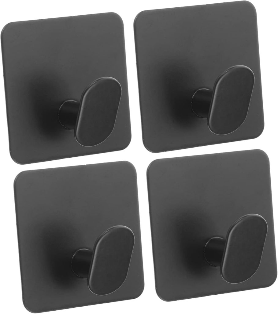 8pcs Stainless Steel Towel Hooks Adhesive Bathroom Kitchen Wall Holders for Hand Towels Coats and Bags Easy Installation No Drilling Required for Smooth