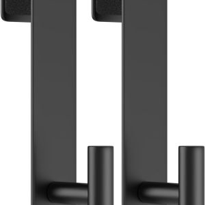 T-Shape Heavy-Duty Stainless Steel Over The Door Shower Hooks - Frameless Glass Shower Door Hooks for Bathroom Towel Holder 19 cm Hook for Robe, Towels, Shower (2-Pack, Black) - Image 2