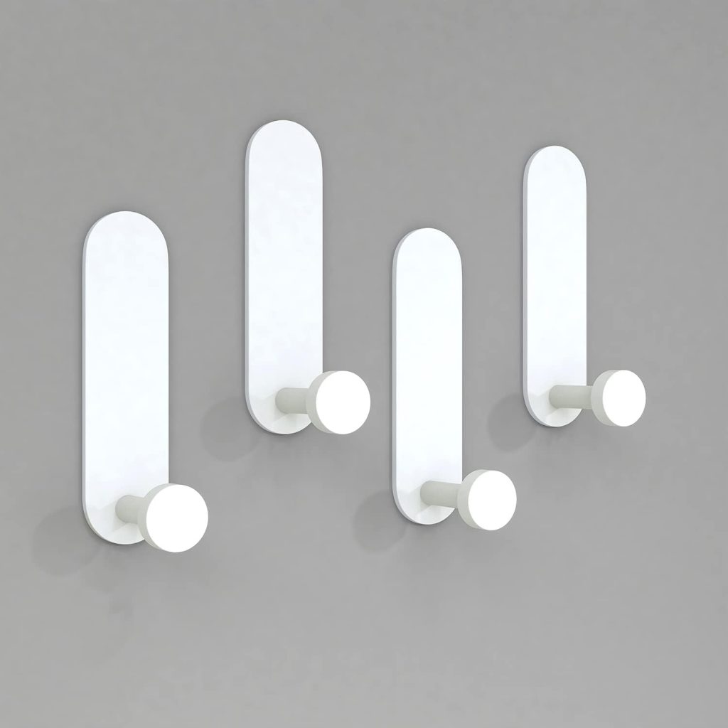 Adhesive Hooks Sticky Hooks Extra Strong Stick on Wall Over Door for Hanging Clothes Coat Robe Bath Towel in Bathroom Shower Kitchen