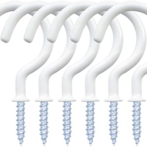 12 Pack Vinyl Coated Ceiling Hooks,Screw-in Mug Hooks,Multi-Function Wall Hooks Kitchen Hooks Cup Hooks for Indoors Outdoors (White, 1-1/4 Inch) - Image 2