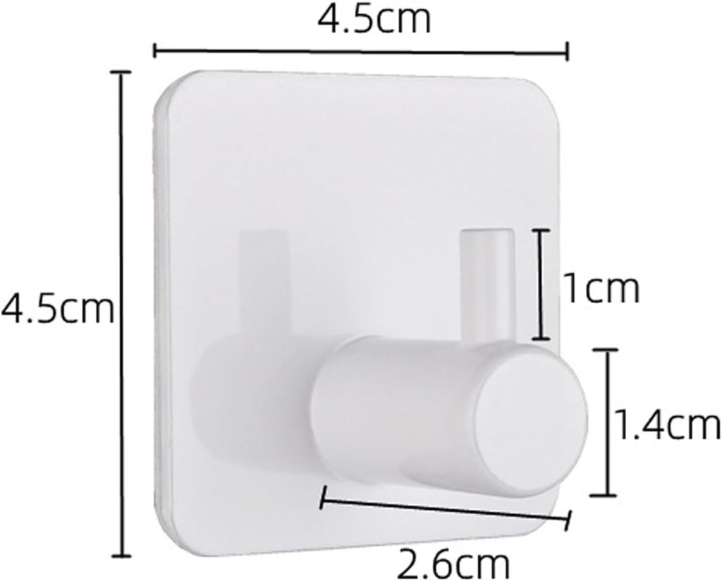 Robe & Bath Towel Hooks - Pack of 6 Pink Plastic Adhesive Hooks for Hassle-Free Hanging on Walls in Bathroom, Kitchen and More??Strong & Traceless Sticky Hook with Single Mount for Door & Clothing