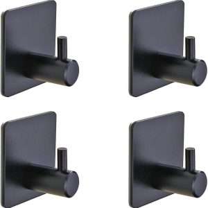 Robe & Bath Towel Hooks - Pack of 6 Pink Plastic Adhesive Hooks for Hassle-Free Hanging on Walls in Bathroom, Kitchen and More??Strong & Traceless Sticky Hook with Single Mount for Door & Clothing - Image 2