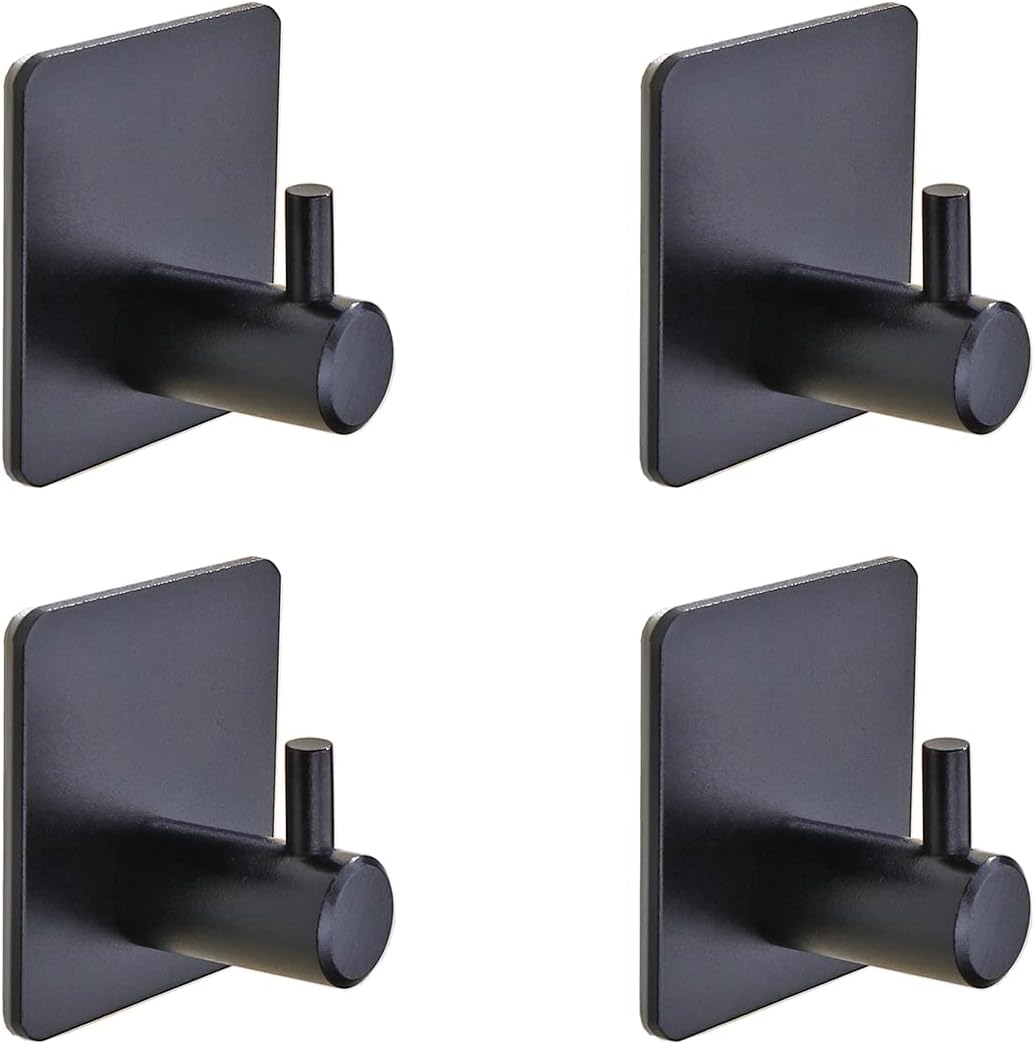 Robe & Bath Towel Hooks - Pack of 6 Pink Plastic Adhesive Hooks for Hassle-Free Hanging on Walls in Bathroom, Kitchen and More??Strong & Traceless Sticky Hook with Single Mount for Door & Clothing - Image 2