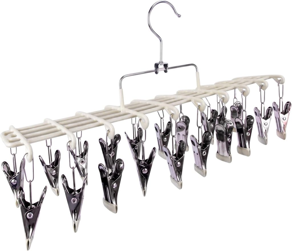 Two-Pack Clothes Drying Hangers with 20 Clips