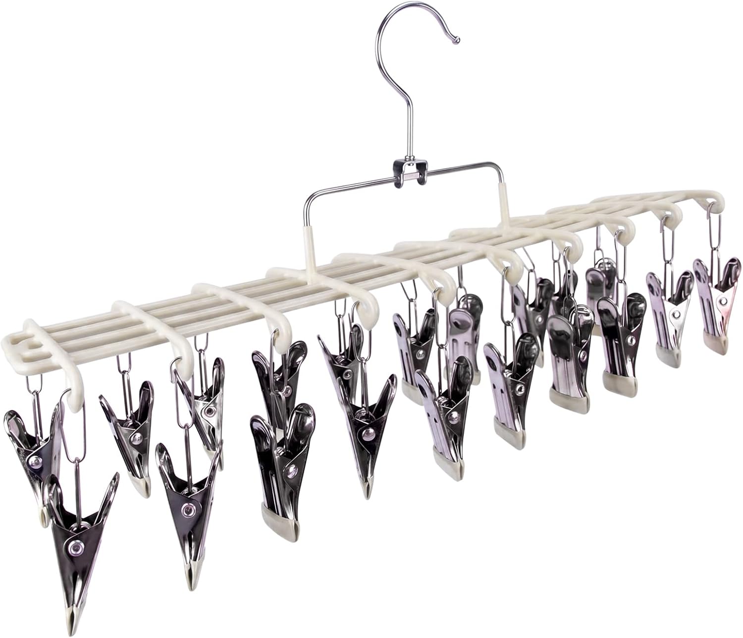 Two-Pack Clothes Drying Hangers with 20 Clips - Image 8