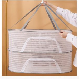 Zippered Hanging Mesh Laundry Drying Basket, 60 cm - Image 6