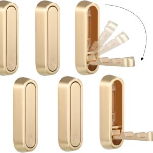 Foldable Wall Hook, 40 lbs Heavy Duty Screw Mounted, Aluminum Alloy Flip-Down Gold Coat Hook, Space-Saving Folding Wall Hanger for Bathroom Bedroom Entryway Closet, Includes Screws (2 Pack) - Image 2