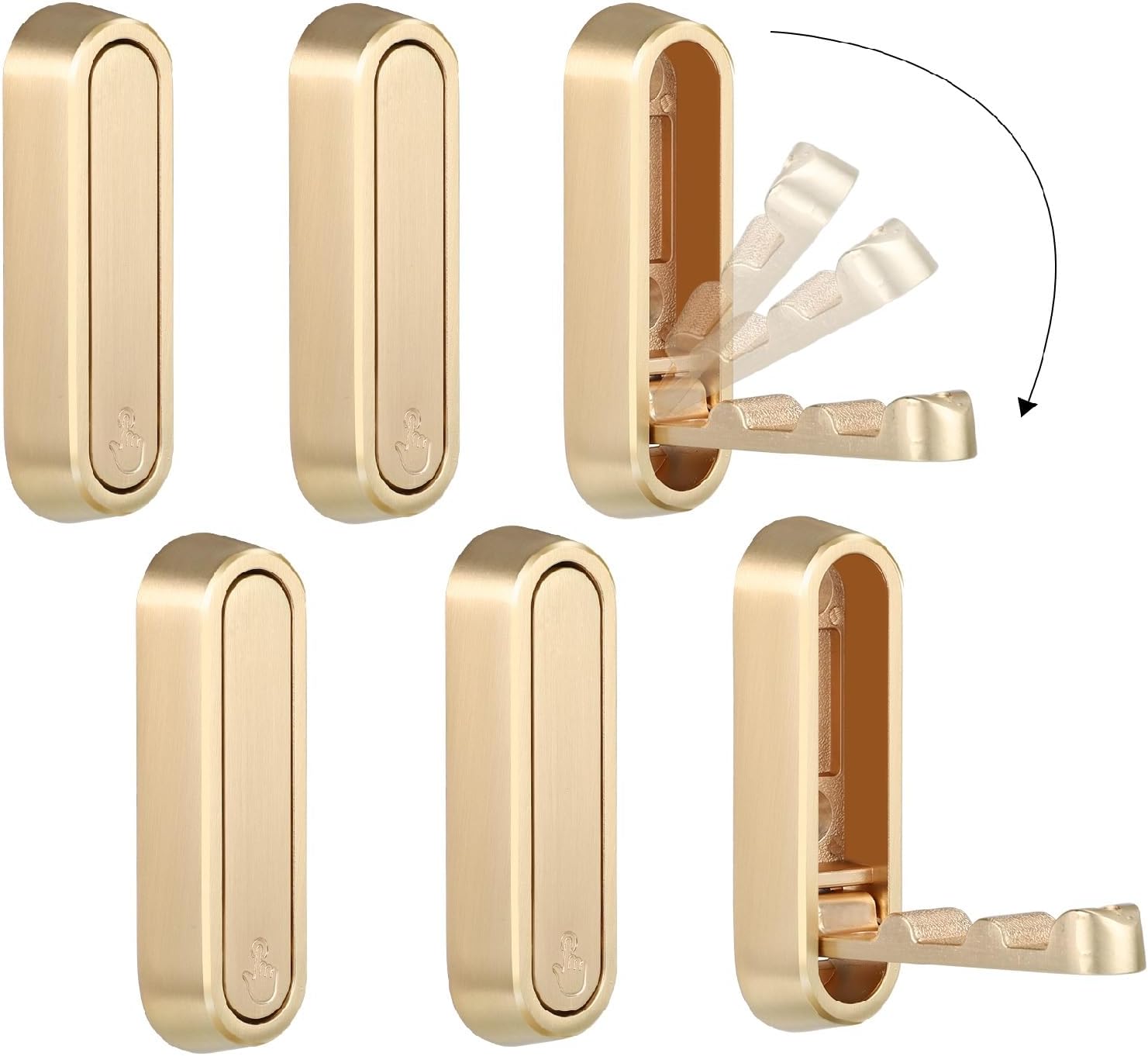 Foldable Wall Hook, 40 lbs Heavy Duty Screw Mounted, Aluminum Alloy Flip-Down Gold Coat Hook, Space-Saving Folding Wall Hanger for Bathroom Bedroom Entryway Closet, Includes Screws (2 Pack) - Image 2
