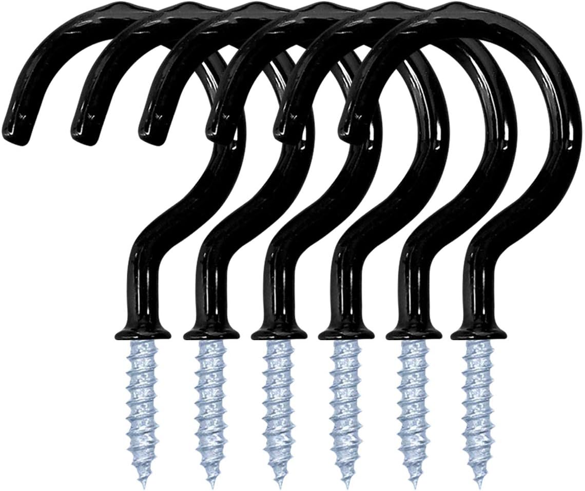 12 Pack Vinyl Coated Ceiling Hooks,Screw-in Mug Hooks,Multi-Function Wall Hooks Kitchen Hooks Cup Hooks for Indoors Outdoors (White, 1-1/4 Inch) - Image 3
