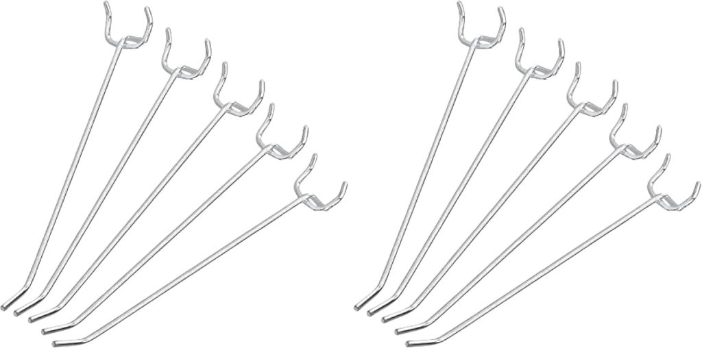 4 Inch Heavy Duty Pegboard Hooks Kit, 50 Pack, 1/8" Peg Hooks for 1 Spaced Pegboards, Utility Hooks for Wall Organizing in Home or Garage