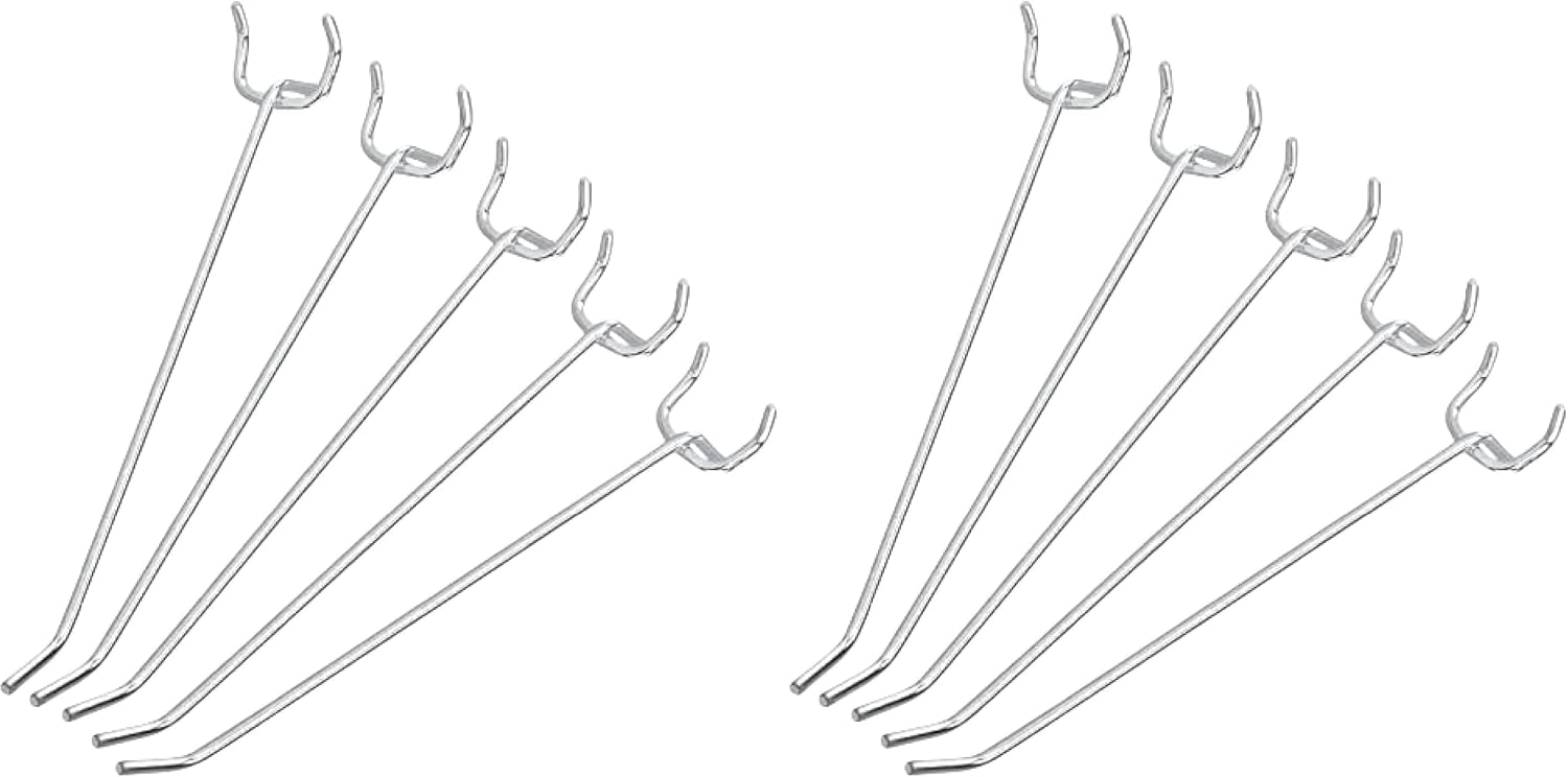 4 Inch Heavy Duty Pegboard Hooks Kit, 50 Pack, 1/8" Peg Hooks for 1 Spaced Pegboards, Utility Hooks for Wall Organizing in Home or Garage - Image 3