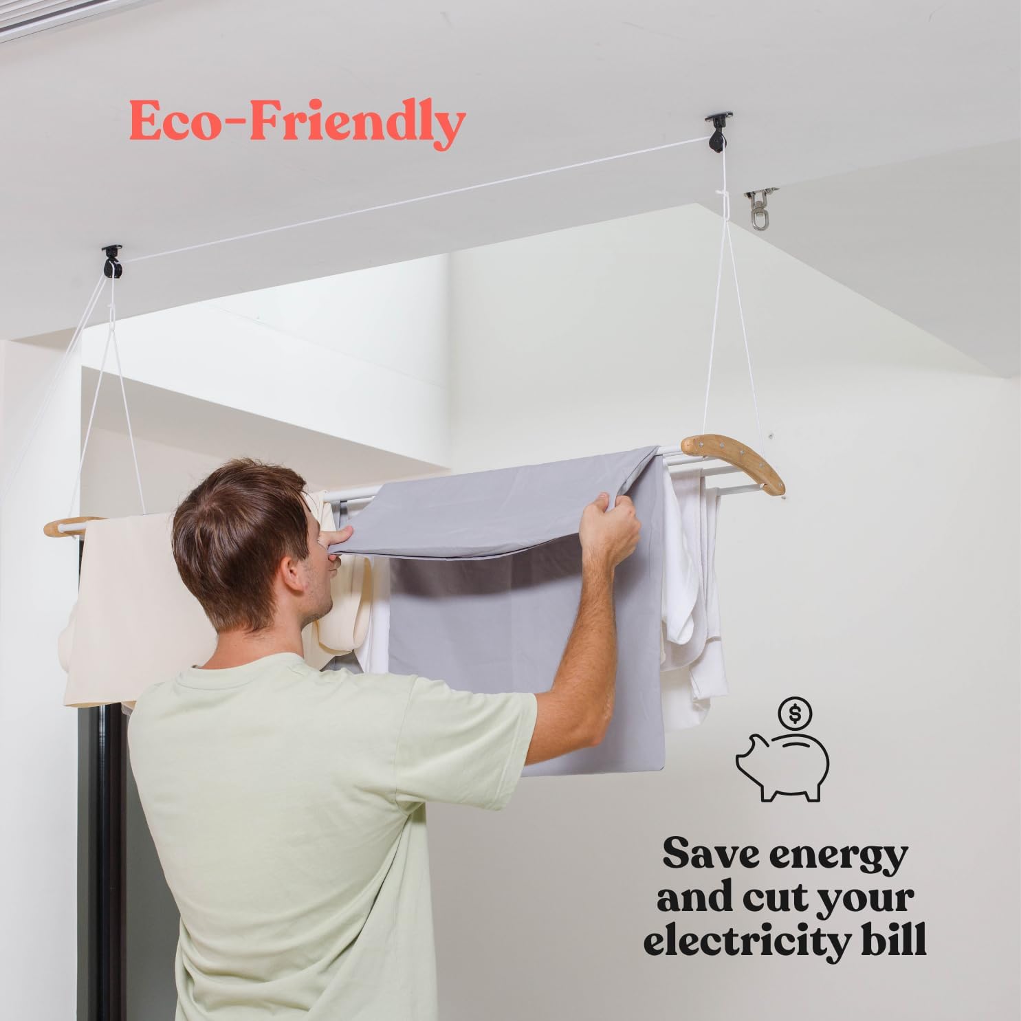 Ceiling-Mounted Pulley Clothes Drying Rack - Image 6