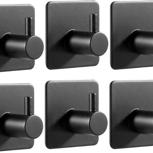 Adhesive Hooks Sticky Hooks Extra Strong Stick on Wall Over Door for Hanging Clothes Coat Robe Bath Towel in Bathroom Shower Kitchen - Image 3
