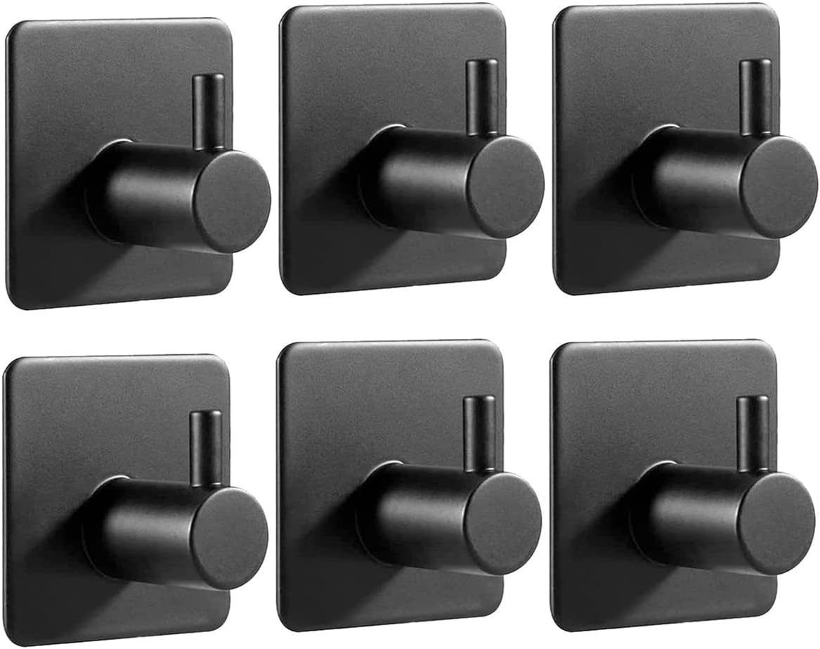 Adhesive Hooks Sticky Hooks Extra Strong Stick on Wall Over Door for Hanging Clothes Coat Robe Bath Towel in Bathroom Shower Kitchen - Image 3