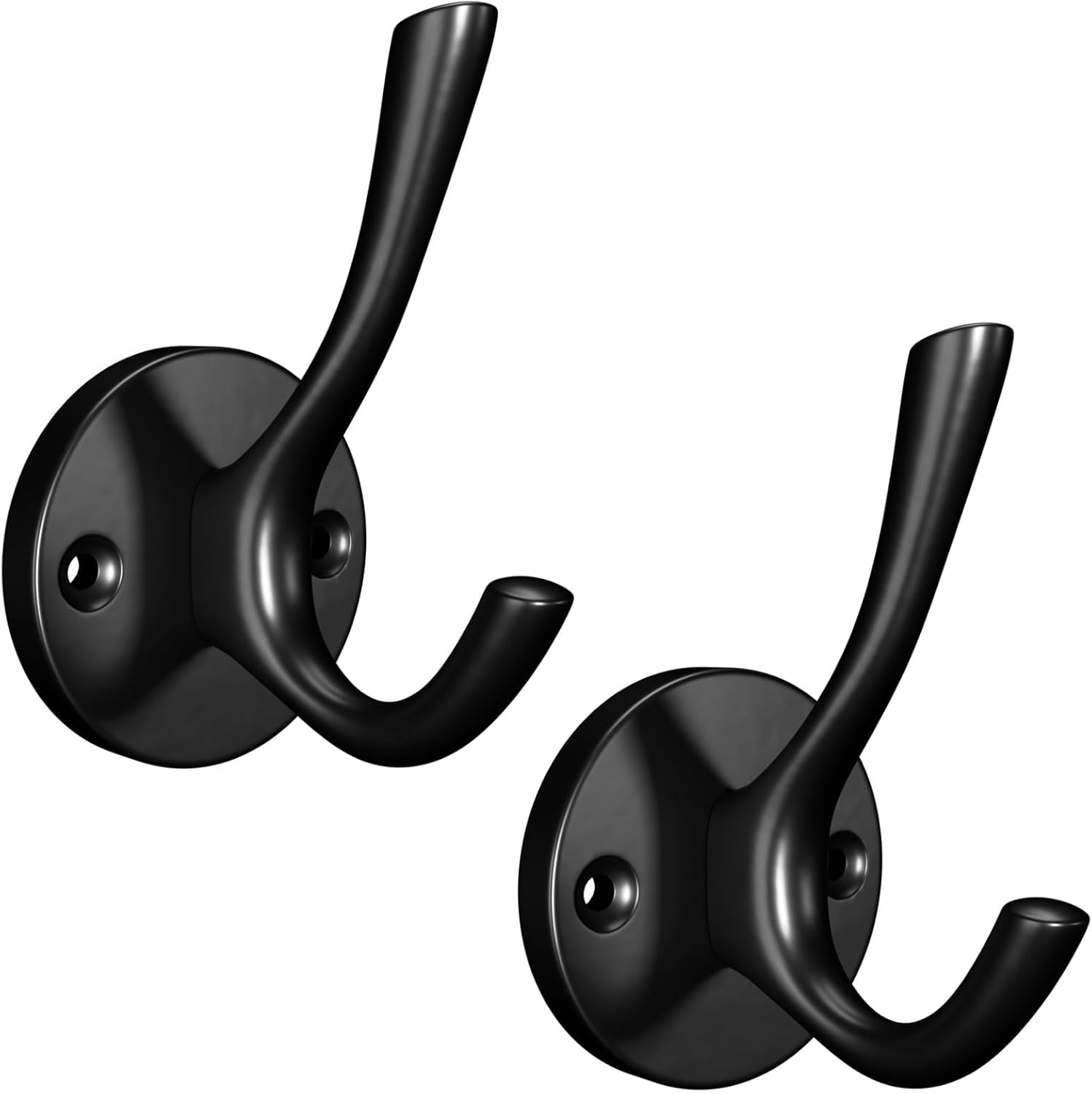 2 Pack Bathroom Towel Hooks, Screw in Door Hooks for Hanging Coat Robe Keys Clothes Bags(Chrome) - Image 2