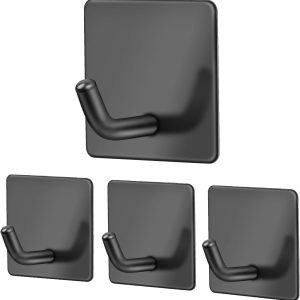 Adhesive Hooks Sticky Hooks Extra Strong Stick on Wall Over Door for Hanging Clothes Coat Robe Bath Towel in Bathroom Shower Kitchen - Image 6