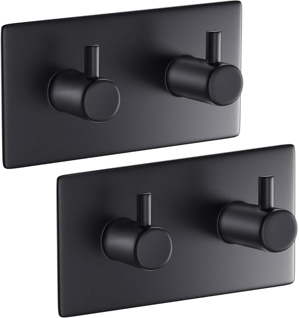 6 Pack Self Adhesive Hooks, Stainless Steel Sticky Hook Heavy Duty, Over 8kg Load - Hooks for Hanging for Towel, Coat, Key, Stick on Bathroom, Kitchen, Door and Wall