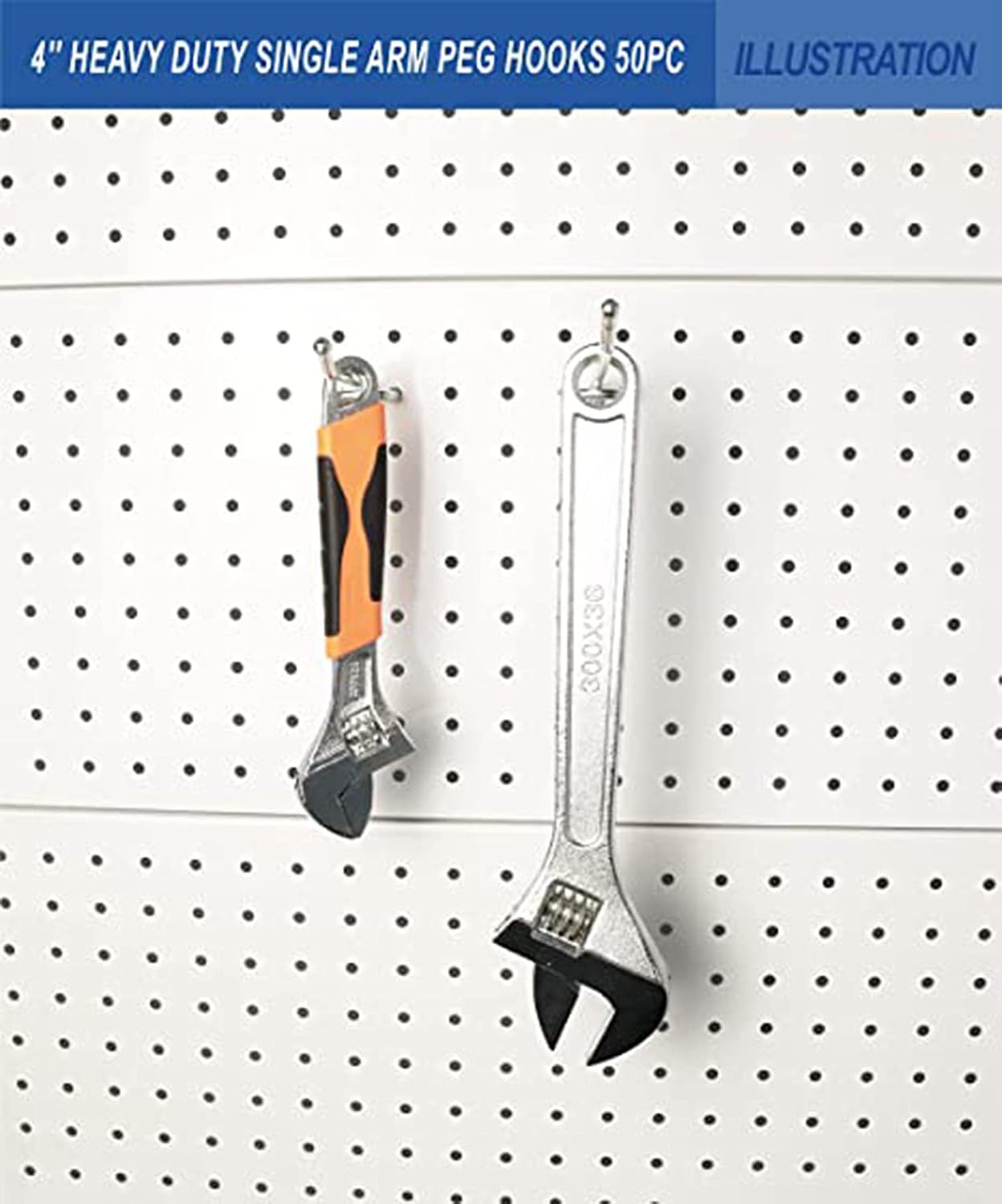 Pegboard Hooks, Peg Hooks Super Heavy Duty Metal Shelving Hooks with Ball Assortment Sturdy Fits 1/4" Pegboard Garage Storage Organizer 10Packs 4 inch - Image 2