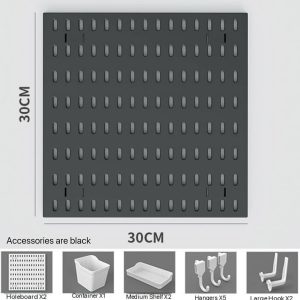 Modular Pegboard Wall Organizer Kit - 2 Pegboards, 10 Accessories, No Drill Installation, Space-Saving Storage & Display for Kitchen, Office - Image 2