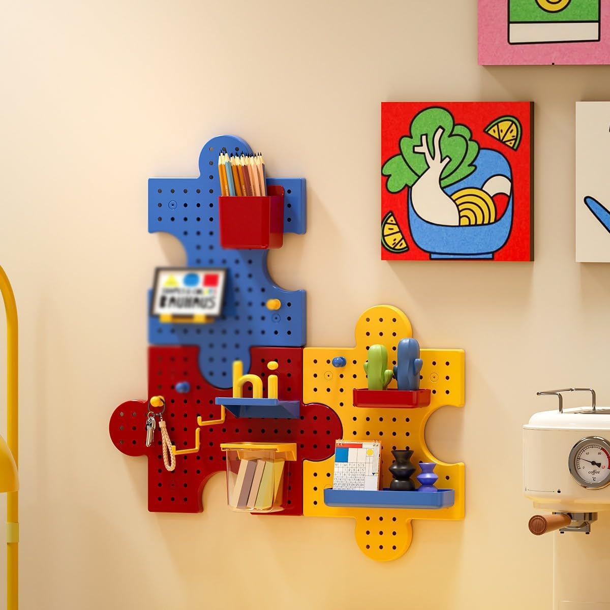 Pegboard Set, 14.3x9.4 Inch Plastic Boards Hooks, Holders, Stands, Storage Accessories, Hanging Display, Home Office - Image 1