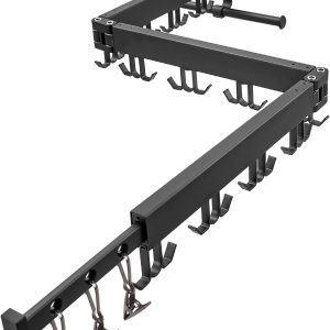 Wall-Mounted Folding Clothes Drying Rack with Swivel Hooks - Image 7