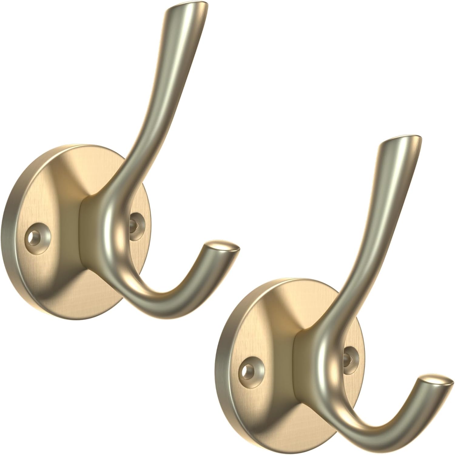 2 Pack Bathroom Towel Hooks, Screw in Door Hooks for Hanging Coat Robe Keys Clothes Bags(Chrome) - Image 1