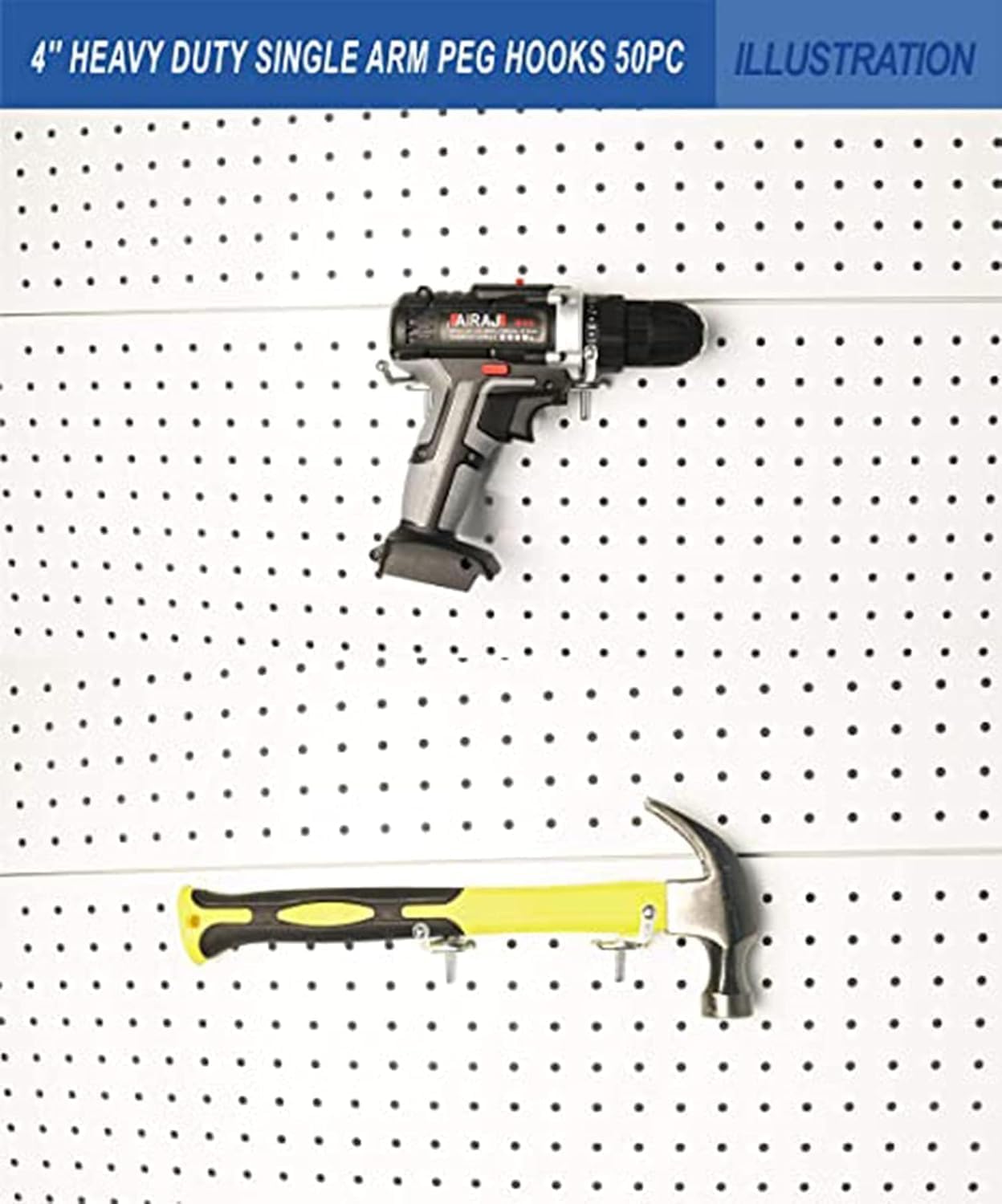 spring Pegboard Hooks, Industrial Strength Steel Organizer Hooks 10PCS 10cm, Durable Workshop Storage Solutions for Tools and Supplies with Secure Ball Tip, Suitable for 32mm Hole spacing - Image 2