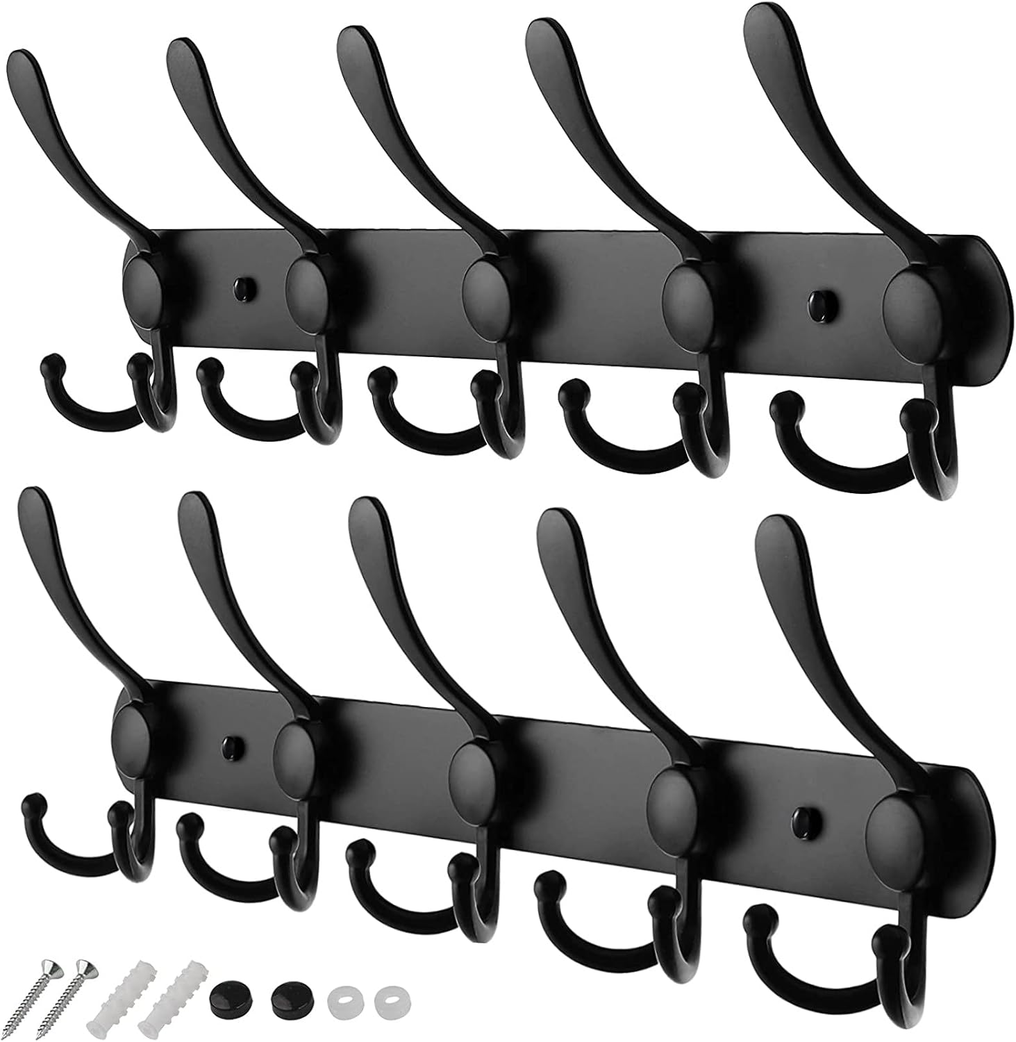 Coat Hooks for Wall - Stainless Steel Coat Racks (2 Pack) - Heavy Duty Coat Hook Wall Mounted - Premium Design Rust Free Coat Hanger for Clothes (Wooden Nickel) - Image 5