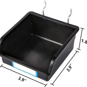 Pegboard Bins with Hooks and Labels, for Organizing Accessories, 10 Packs, Black - Image 2